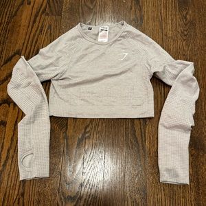 Gray Gymshark Vitality Cropped Long Sleeve